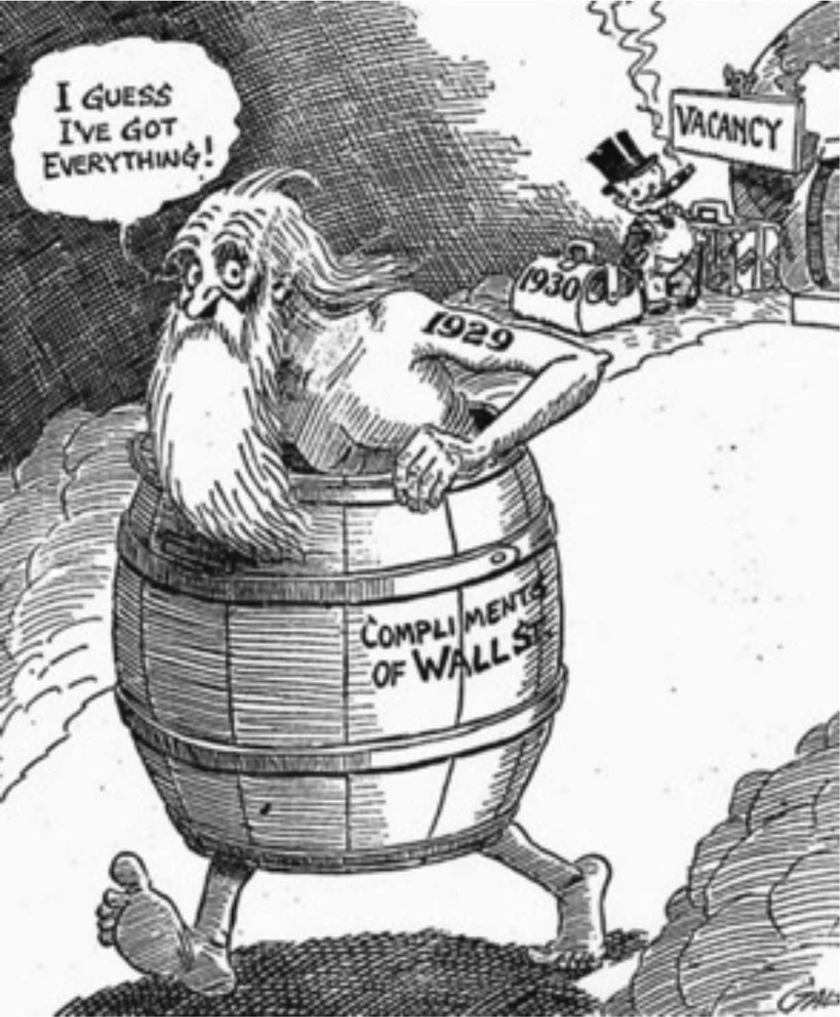 political cartoon about stock market crash 1929